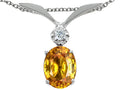 Tommaso Design™ Oval 8x6mm Genuine Citrine Pendant Necklace