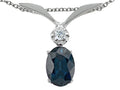 Tommaso Design™ Genuine Sapphire Oval 7x5mm Pendant Necklace