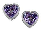 Star K™ 7mm Heart Shape Simulated Alexandrite Heart Earrings Studs
