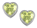 Star K™ 7mm Heart Shape Simulated Peridot Heart Earrings Studs