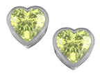 Star K™ 7mm Heart Shape Simulated Peridot Heart Earrings Studs