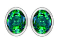 Star K™ 8x6mm Oval Simulated Emerald Earrings Studs