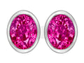 Star K™ 8x6mm Oval Created Pink Sapphire Earrings Studs
