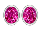 Star K™ 8x6mm Oval Created Pink Sapphire Earrings Studs