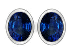Star K™ 8x6mm Oval Created Sapphire Earrings Studs