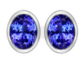 Star K™ 8x6mm Oval Simulated Tanzanite Earrings Studs