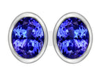 Star K™ 8x6mm Oval Simulated Tanzanite Earrings Studs