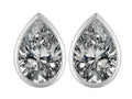 Star K™ 9x6mm Pear Shape Genuine White Topaz Earrings Studs