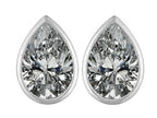 Star K™ 9x6mm Pear Shape Genuine White Topaz Earrings Studs
