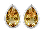 Star K™ 9x6mm Pear Shape Simulated Imperial Yellow Topaz Earrings Studs