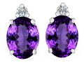 Star K™ 8x6mm Oval Simulated Amethyst Earrings Studs