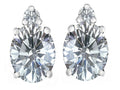 Star K™ 8x6mm Oval Genuine White Topaz Earrings Studs