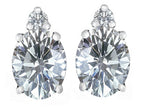 Star K™ 8x6mm Oval Genuine White Topaz Earrings Studs