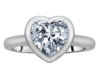 Star K 8mm Heart Shape Solitaire Ring With Genuine White Topaz
