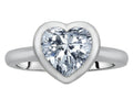 Star K 8mm Heart Shape Solitaire Ring With Genuine White Topaz