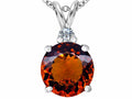 Star K™ Large 12mm Round Simulated Garnet Pendant Necklace