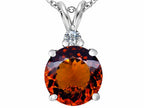 Star K™ Large 12mm Round Simulated Garnet Pendant Necklace
