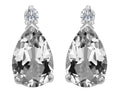 Star K™ 8x6mm Pear Shape Genuine White Topaz Earrings Studs