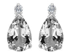 Star K™ 8x6mm Pear Shape Genuine White Topaz Earrings Studs