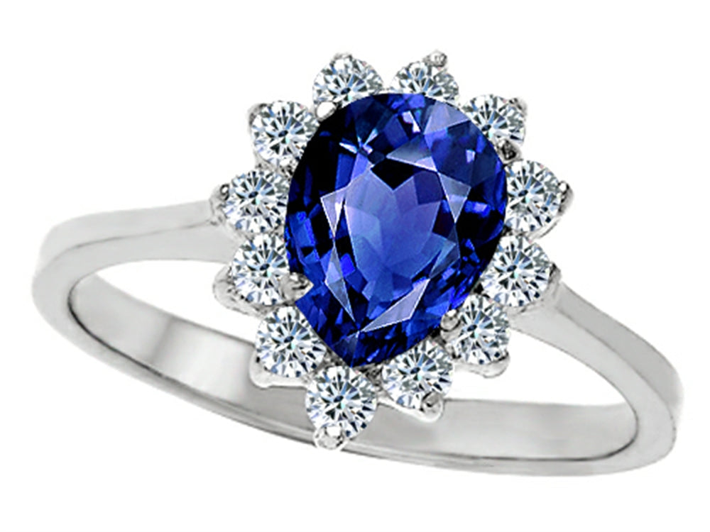 Star K 8x6mm Pear Shape Created Sapphire Ring