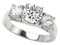 Star K 7mm Round Genuine White Topaz Ring