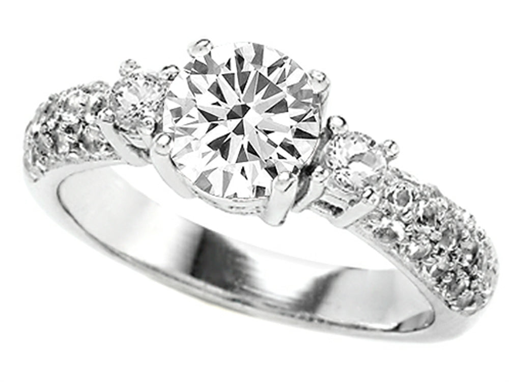 Star K 7mm Round Genuine White Topz Ring