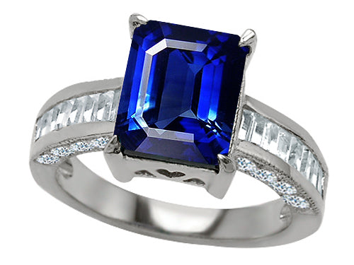 Star K™ 10x8mm Emerald Cut Created Sapphire Ring