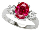 Star K 9x7mm Oval Created Ruby Ring