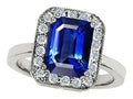 Star K 10x8mm Emerald Cut Created Sapphire Ring