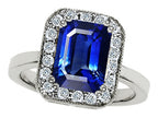 Star K 10x8mm Emerald Cut Created Sapphire Ring