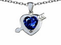 Star K™ Heart with Cupid's Arrow Love Pendant Necklace with Created Sapphire