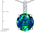 Star K™ Large 12mm Round Simulated Emerald Pendant Necklace
