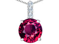 Star K™ Large 12mm Round Created Ruby Pendant Necklace