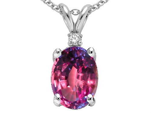 Tommaso Design™ Oval 8x6mm Simulated Alexandrite Pendant Necklace