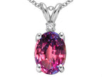Tommaso Design™ Oval 8x6mm Simulated Alexandrite Pendant Necklace