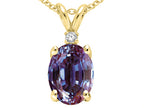 Tommaso Design™ Oval 8x6mm Simulated Alexandrite Pendant Necklace