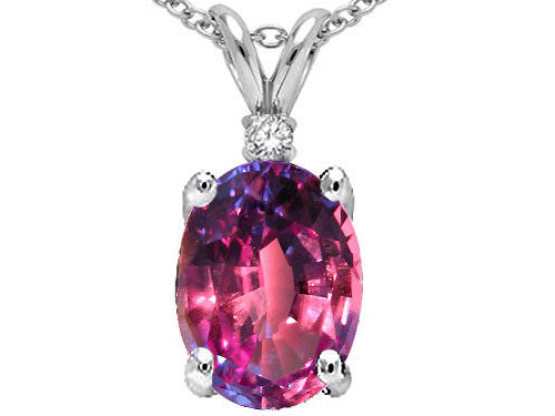 Tommaso Design™ Oval 9x7mm Simulated Alexandrite Pendant Necklace