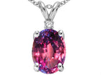 Tommaso Design™ Oval 9x7mm Simulated Alexandrite Pendant Necklace
