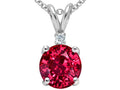 Tommaso Design™ Round 8mm Created Ruby Pendant Necklace