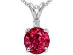 Tommaso Design™ Round 8mm Created Ruby Pendant Necklace