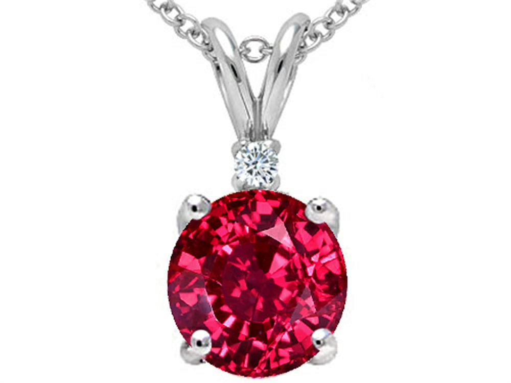 Tommaso Design™ Round 8mm Created Ruby Pendant Necklace