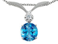 Tommaso Design™ Round 7mm Genuine Blue Topaz Pendant Necklace