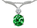 Tommaso Design™ Round 7mm Simulated Emerald Pendant Necklace