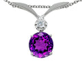 Tommaso Design™ Round 7mm Genuine Amethyst Pendant Necklace
