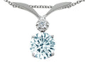 Tommaso Design™ Round 7mm Simulated Aquamarine Pendant Necklace
