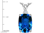 Star K™ Large 14x10mm Cushion-Cut Simulated Blue Topaz Pendant Necklace