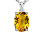 Star K™ Large 14x10mm Cushion-Cut Simulated Citrine Pendant Necklace