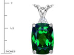 Star K™ Large 14x10mm Cushion-Cut Simulated Emerald Pendant Necklace