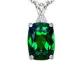 Star K™ Large 14x10mm Cushion-Cut Simulated Emerald Pendant Necklace