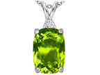 Star K™ Large 14x10mm Cushion-Cut Simulated Peridot and Cubic Zirconia Pendant Necklace